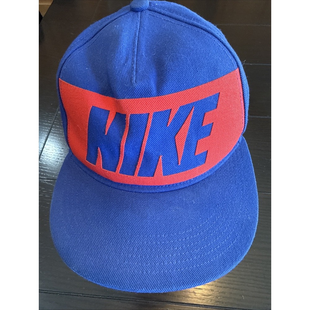 Vintage NOS 1990s Nike Blue Snapback Spellout Hat! RARE, Very Hard to Find - NEW